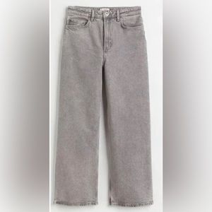 NWT H&M Wide High Ankle Jeans, Light Gray - size 8